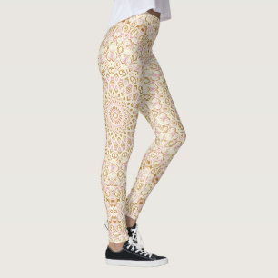 Leggings Motif de mandala abstrait rose doré