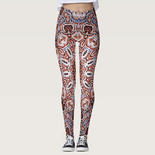 Leggings Motif de mandala aux tons neutres (Devant)