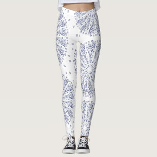 Leggings Motif de mandala bleu