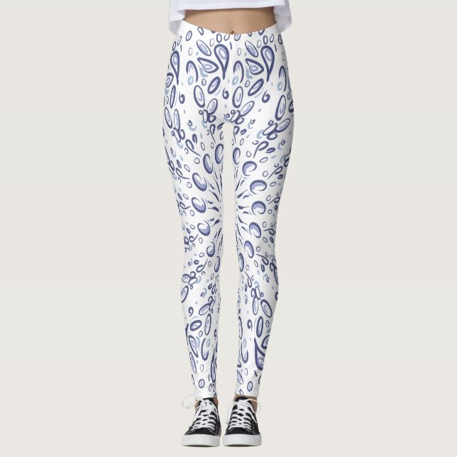 Leggings Motif de mandala bleu (Devant)
