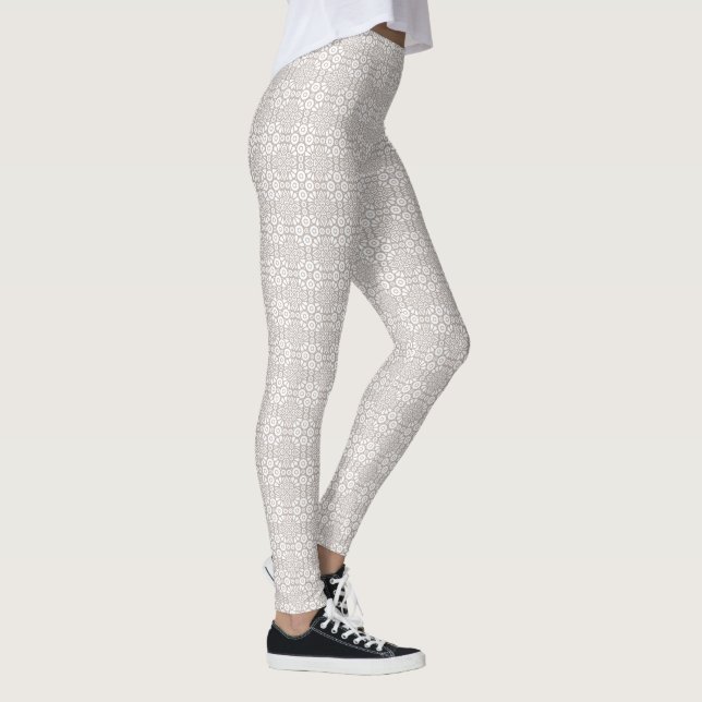 Leggings Motif de mandala gris et blanc (Droite)