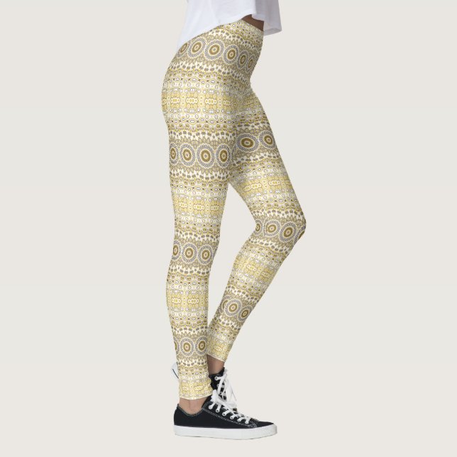 Leggings Motif de mandala jaune doré (Droite)