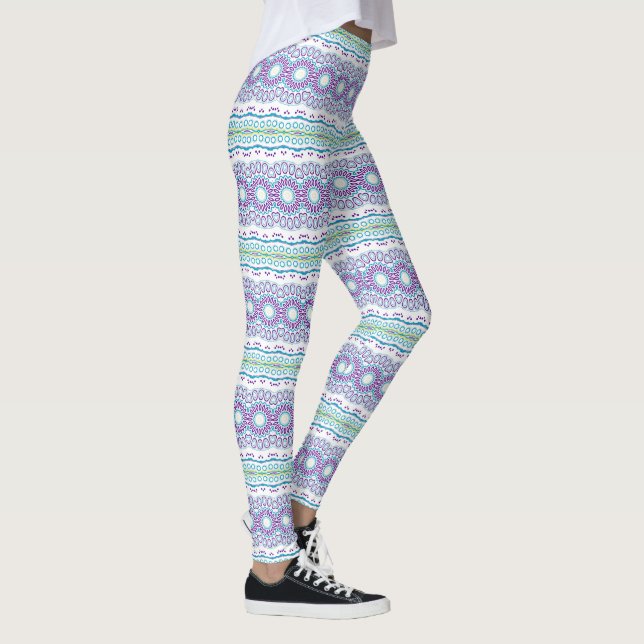 Leggings Motif de mandala sarcelle et violet (Droite)