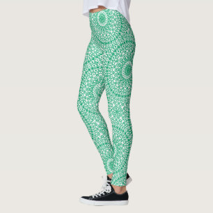 Leggings Motif de mandala vert jade