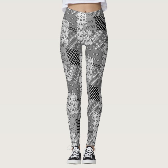 Leggings Motif de maquette gris (Devant)