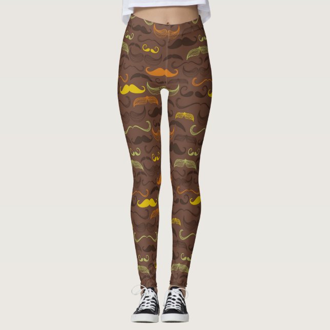Leggings Motif de moustache, rétro style 5 (Devant)
