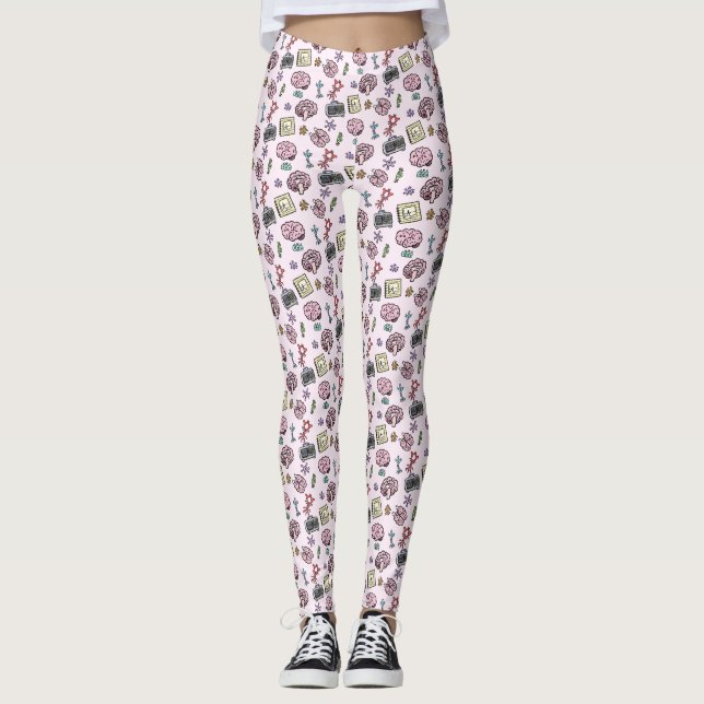 Leggings Motif de neurosciences mignon (Devant)