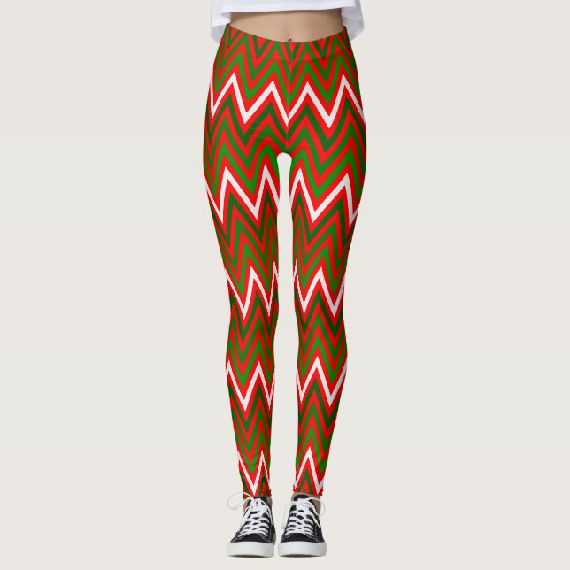 Leggings Motif de Noël Chevron (Devant)