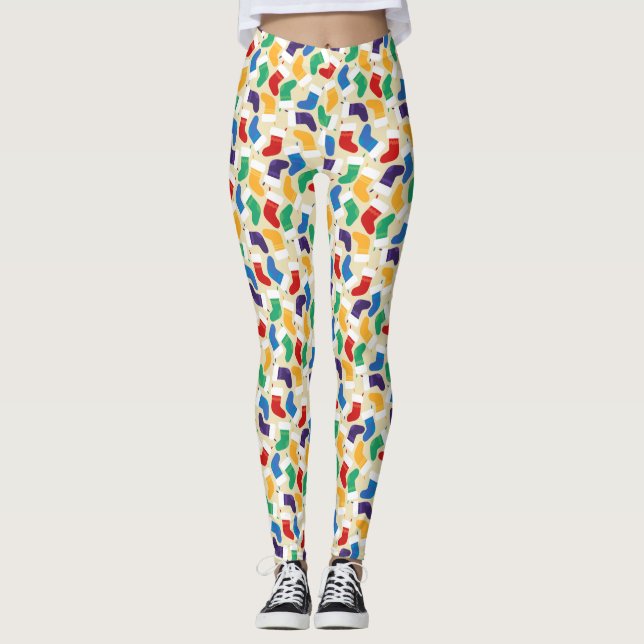 Leggings Motif de Noël coloré amusant (Devant)