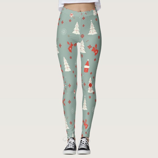 Leggings Motif de Noël cosy (Devant)