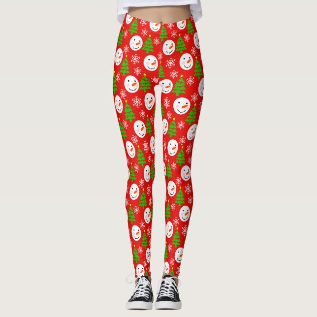 Leggings Motif de Noël des Snowmen (Devant)