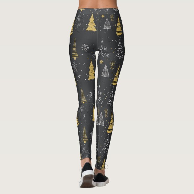 Leggings Motif de Noël dessiné à la main (Dos)