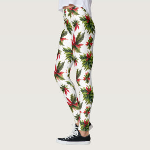 Leggings Motif de Noël et de verdure