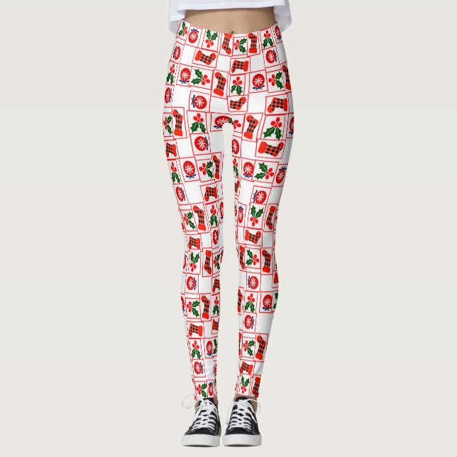 Leggings Motif de Noël festif (Devant)
