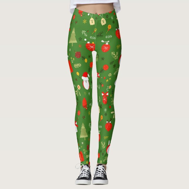 Leggings Motif de Noël festif (Devant)