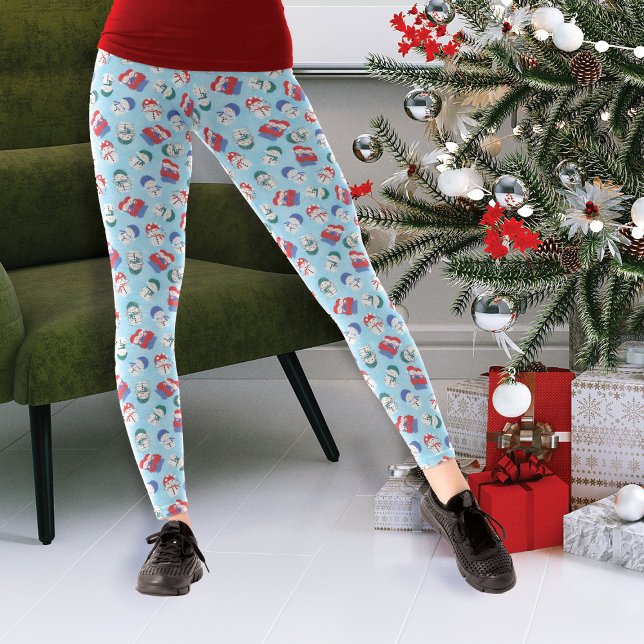 Leggings Motif de Noël Festive Snowmen (Créateur téléchargé)