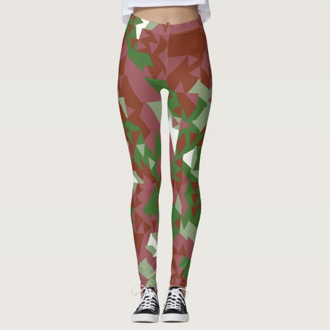 Leggings Motif de Noël géométrique rétro éclectique moderne (Devant)