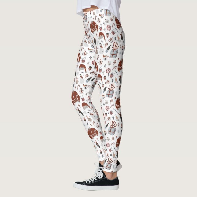 Leggings Motif de Noël rétro (Gauche)