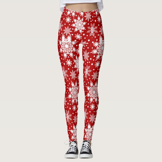 Leggings Motif de Noël Snowflake (Devant)