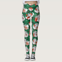 motif de Noël Vintage Vert des années 50 avec chat