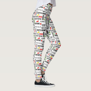 Leggings Motif de noms de chillies épicés