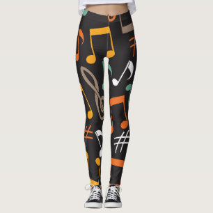 Leggings motif de note de musique