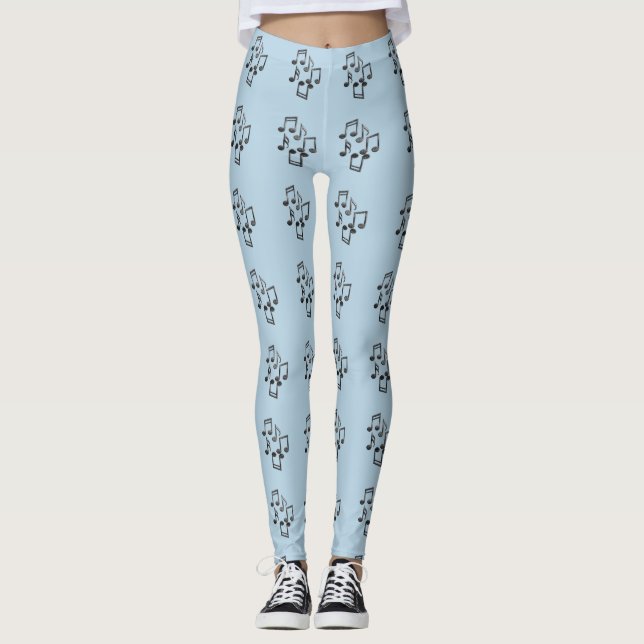 Leggings Motif de notes musicales (Devant)