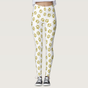 Leggings Motif De Pailles, Pailles De Chien, Pâtes D'Or