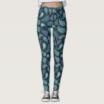 Leggings Motif de Paisley Formes Abstraites bleu marine<br><div class="desc">Motif de Paisley Formes Abstraites bleu marine</div>