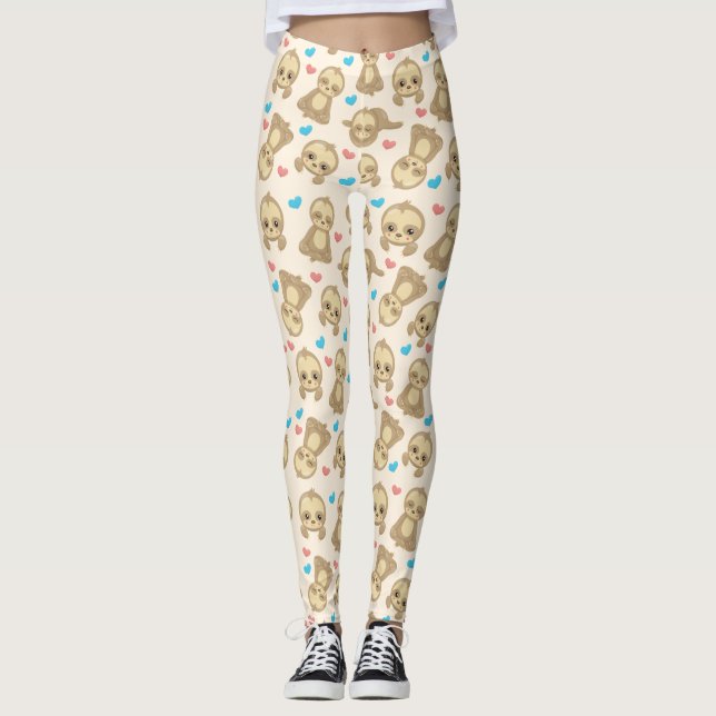 Leggings Motif De Parfums, Mignons Parfums, Coeurs (Devant)