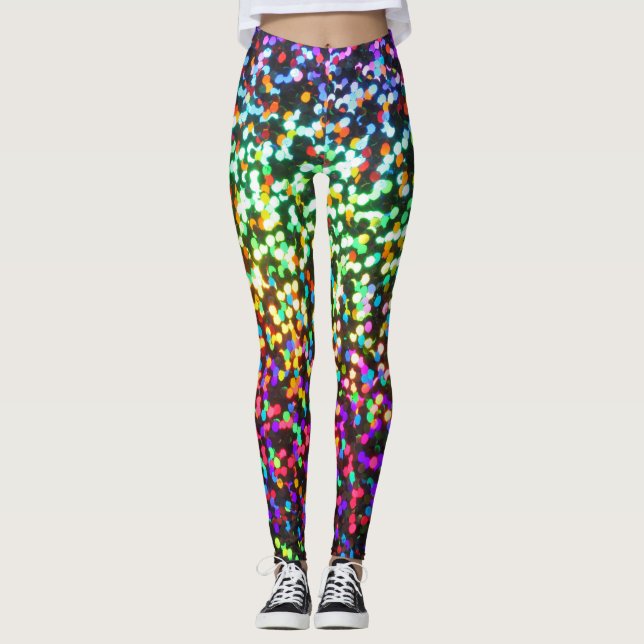 Leggings Motif de Parties scintillant de disco (Devant)