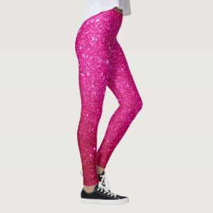 Leggings motif de parties scintillant magenta rose vif cool