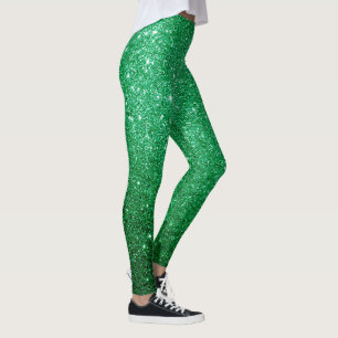 Leggings motif de parties scintillant vert clair cool