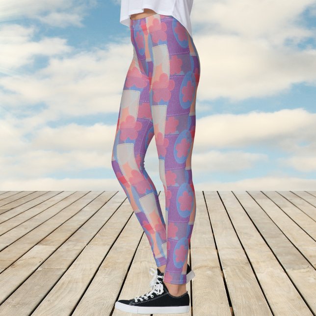 Leggings Motif de patchs rouges vintage (Vintage Red Patch Pattern Leggings)