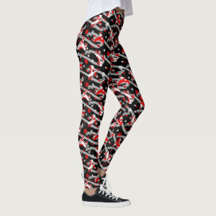 Leggings Motif de patinage à roulettes Rockabilly