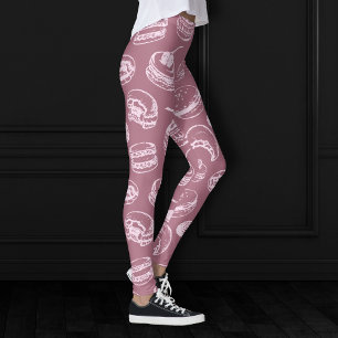 Leggings Motif de pâtisseries françaises   Cassis Purple Ro