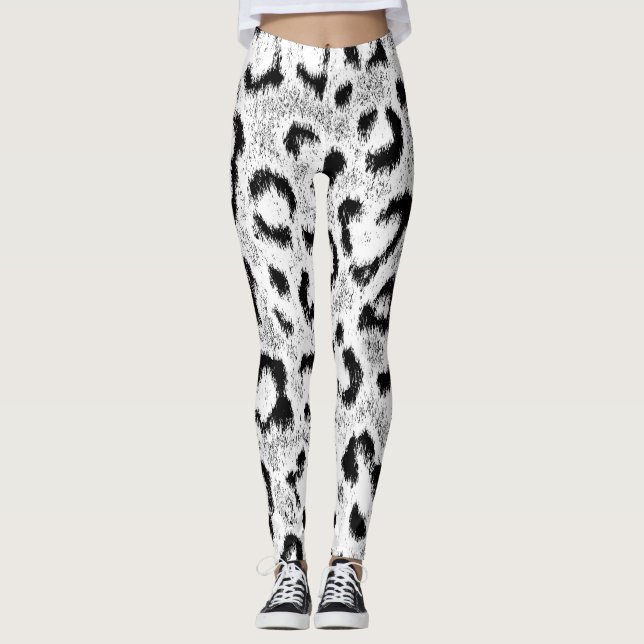 Leggings Motif de peau de fourrure de léopard (Devant)