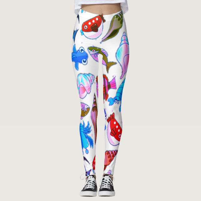 Leggings Motif de pêche (Devant)