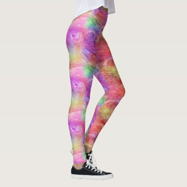 Leggings Motif de peinture à l'huile en tourbillon abstrait (Droite)