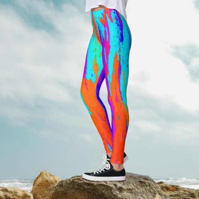 Leggings Motif de peinture Abstrait couleur arc-en-ciel (Créateur téléchargé)