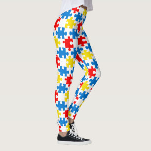 Leggings Motif de pièces de puzzle colorées vives