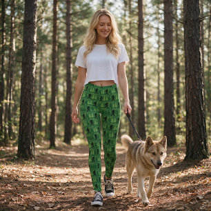 Leggings Motif de pin de la forêt de Bigfoot 