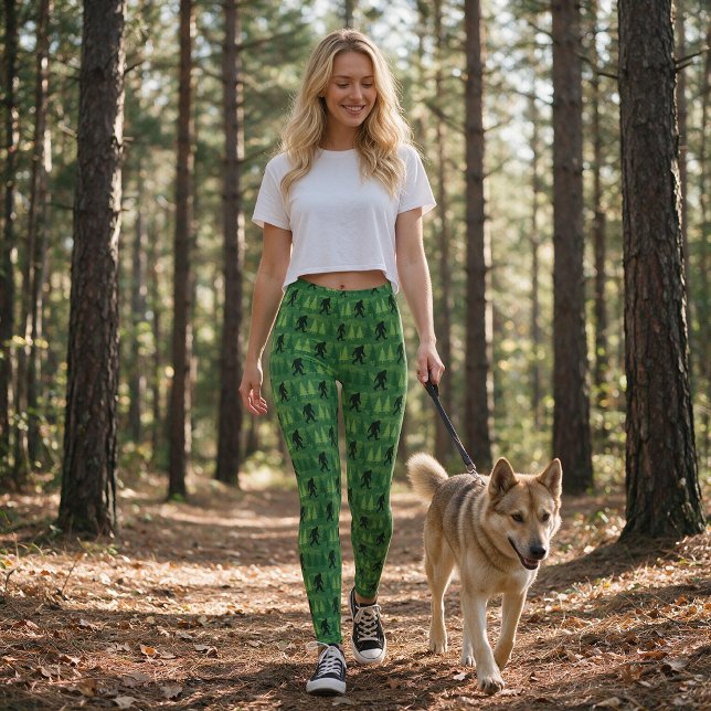 Leggings Motif de pin de la forêt de Bigfoot  (Créateur téléchargé)