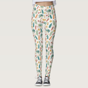 Leggings Motif de plage d'été tropical (1)