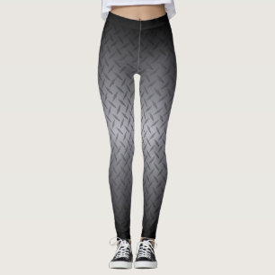 Leggings Motif de plaque diamant en acier Ombre