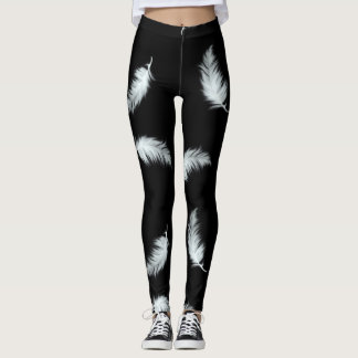 Leggings Motif de plume (couleur personnalisable d'arrière