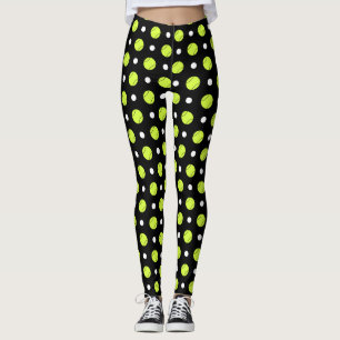 Leggings Motif de point de polka de balle de tennis