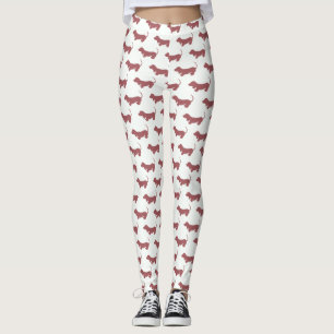 Leggings Motif de point de polka de chien de teckel
