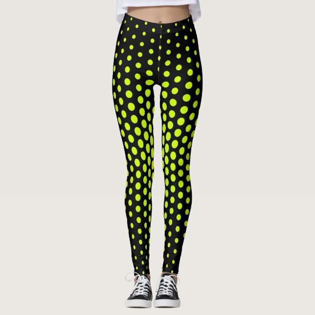 Leggings Motif de point de techno de chaux (Devant)