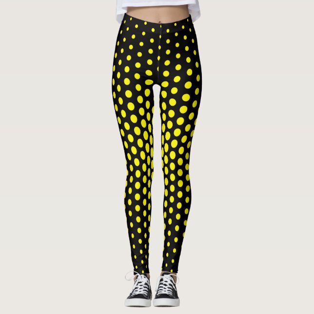 Leggings Motif de point Techno citron (Devant)